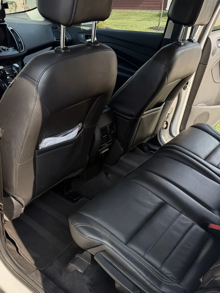 Ford Escape rear leather seats after a daily driver interior detail